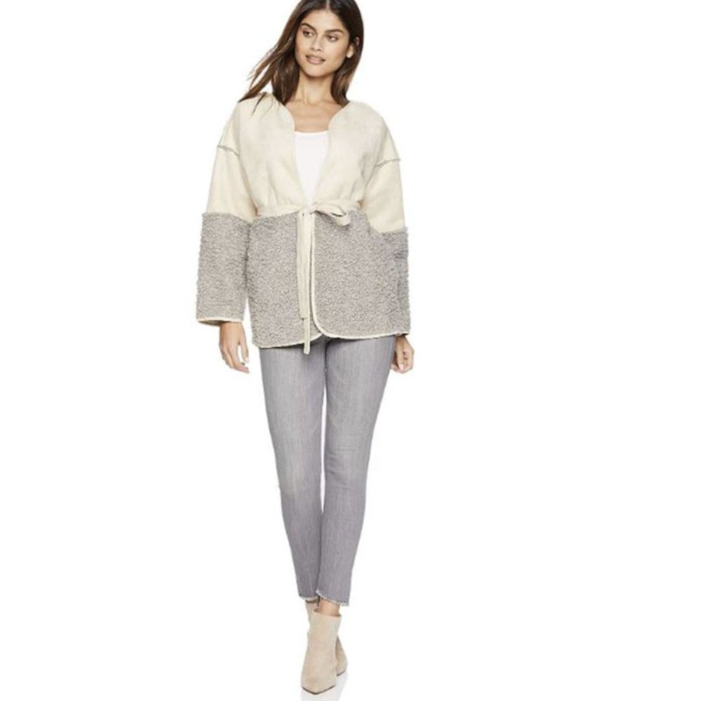Lucky Brand NWT Women's Mixed Sherpa Jacket - Picture 4 of 9